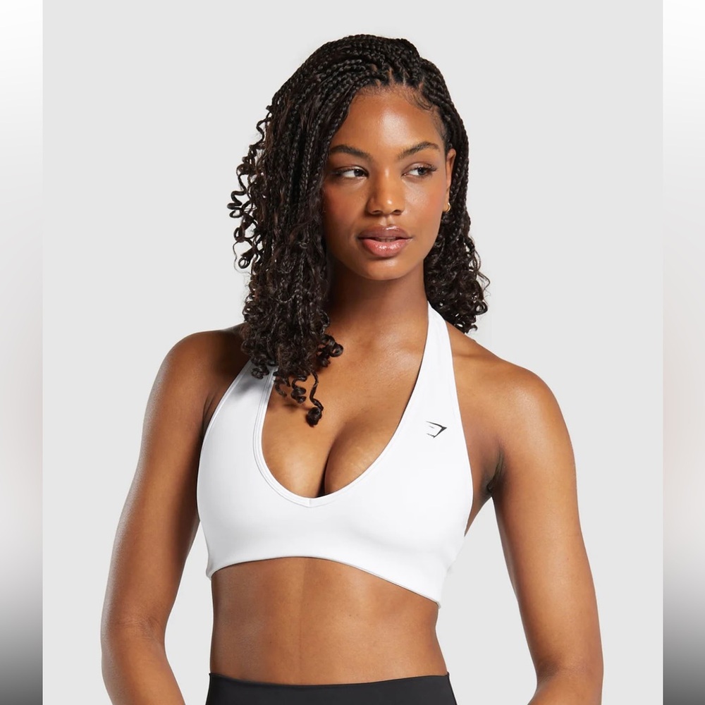 Gymshark White Sports Bra Racerback Medium Support